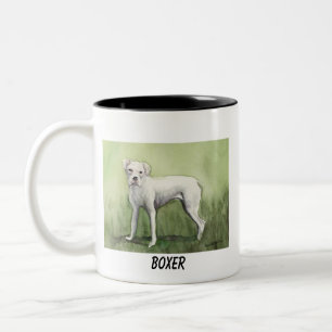 Tasse d'art de chien "de boxeur blanc"