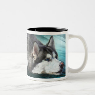 Tasse d'art de chien de traîneau sibérien