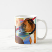 Tasse d'art de deux boxeurs