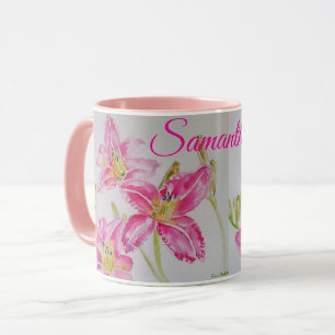 Tasse d'art de fleur de liliacée florale de lis li
