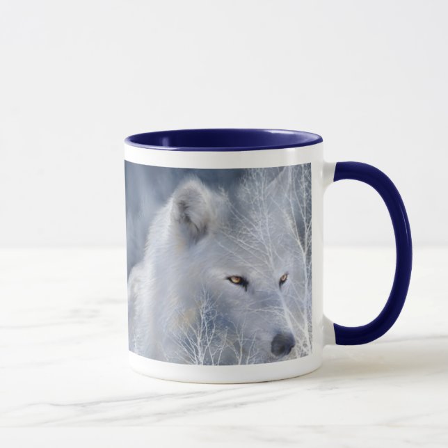 Tasse d'art de loup blanc (Droite)