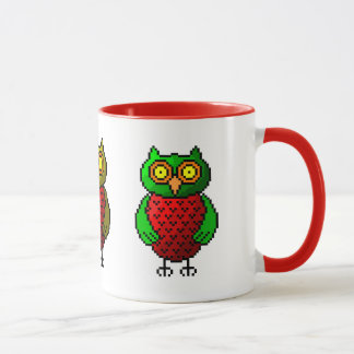 Tasse d'art de pixel de hibou