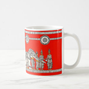 Tasse d'art éléphant blanc vibrant Sri Lankais
