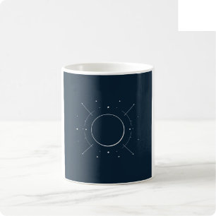 Tasse d'art en ligne céleste - Navy & Argent