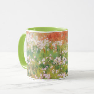 Tasse d'art floral impressionniste de prairie de f