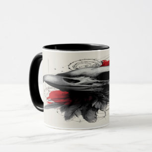 Tasse d'art gothique grunge Crâne de Corbeau Sombr