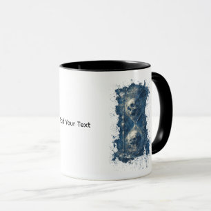 Tasse d'art gothique sombre à sablier de crâne