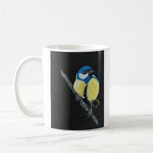Tasse d'art Mésange bleue sur branche