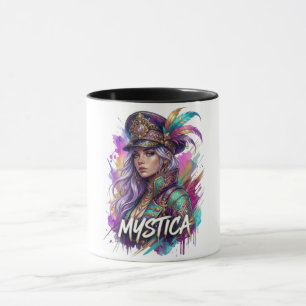 Tasse d'art Mystica Fantasy Woman   Aquarelle colo