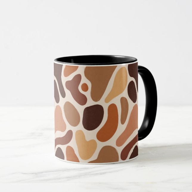 Tasse d'art organique doux – Palette beige et marr (Devant droit)