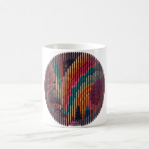 Tasse d'art personnalisée à rayures rondes