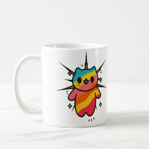 Tasse d'art pop cosmique de chat de dessin animé c