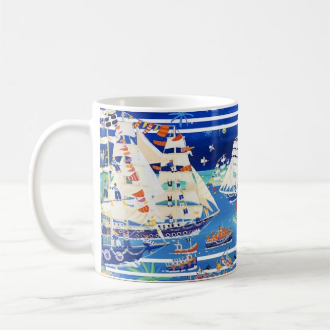 Tasse d'art : Régate grande de bateaux de Falmouth (Gauche)
