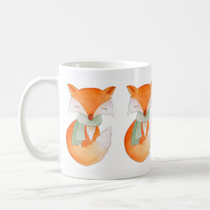 Tasse d'art renard d'hiver emmitouflé