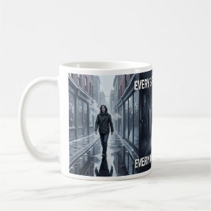 Tasse d'art urbain noir « Ombres vigilantes »