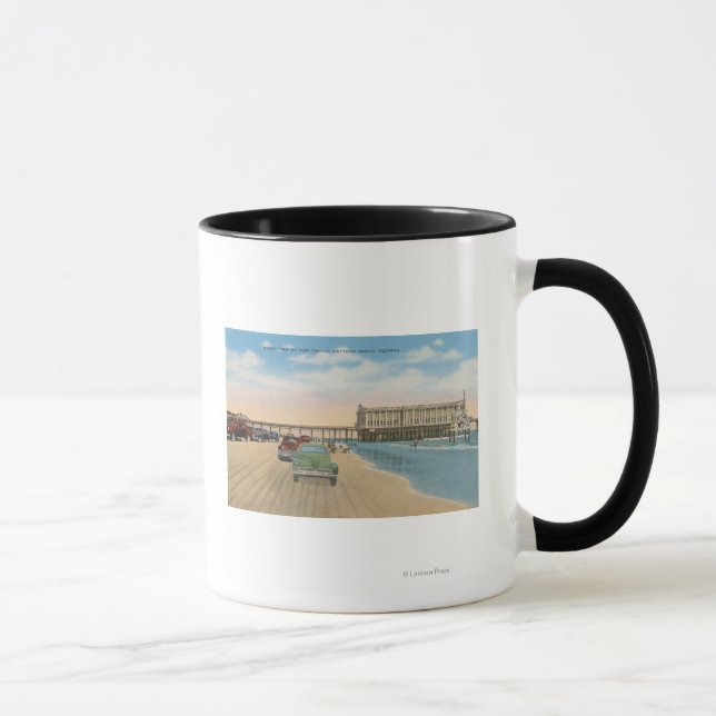 Tasse Daytona Beach, FL - Vue sur la plage de Pier Casin (Droite)