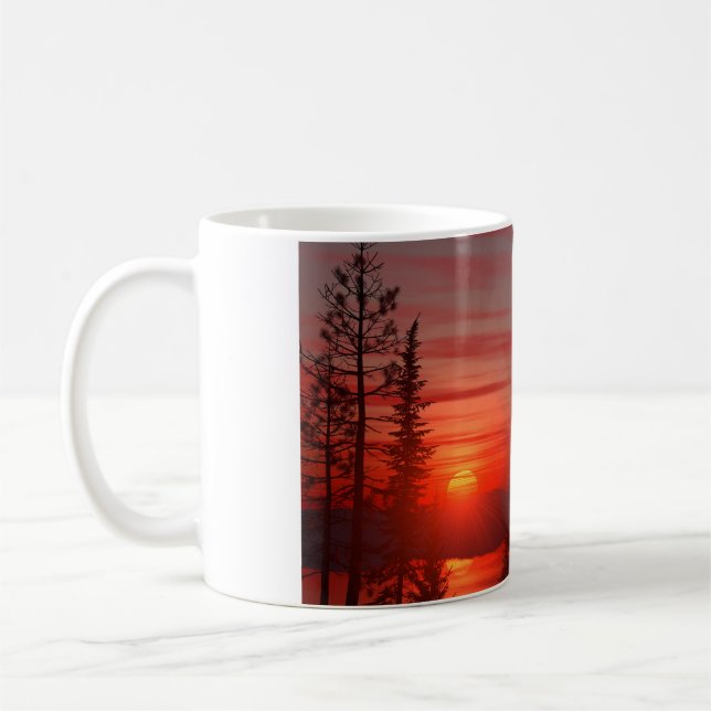 Tasse de 11 oz avec l'image "Rising Sun" (Gauche)