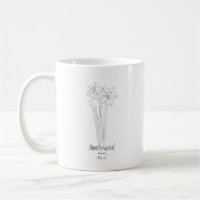 Tasse de 325 ml avec motif de jonquille, fleur du