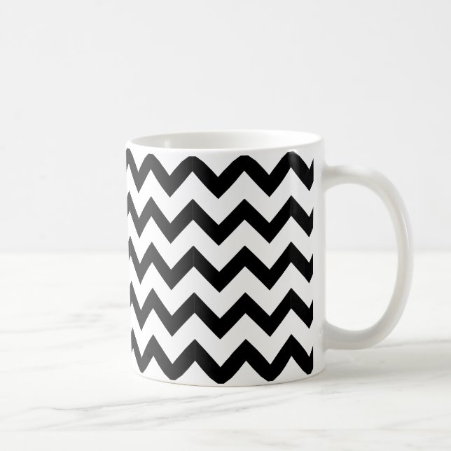 Tasse de B&W, chevron noir sur le blanc (Droite)