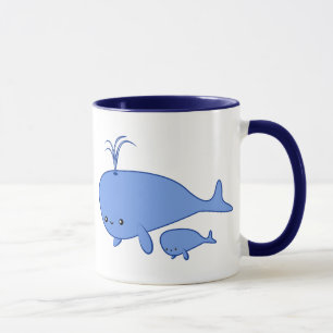 Tasse de baleine et de maman Whale de bébé de