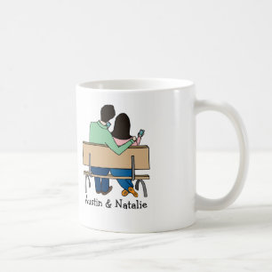 Tasse de bande dessinée personnalisée par couple