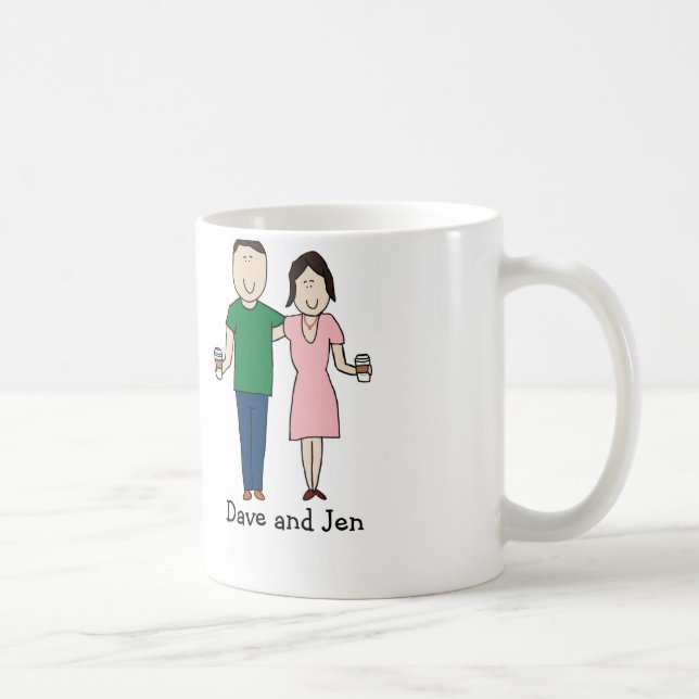 Tasse de bande dessinée personnalisée par couples (Droite)