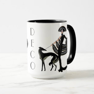 Tasse de barzoï d'art déco