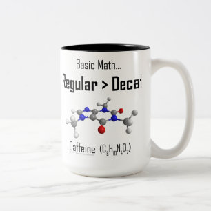 Tasse de base de caféine de maths