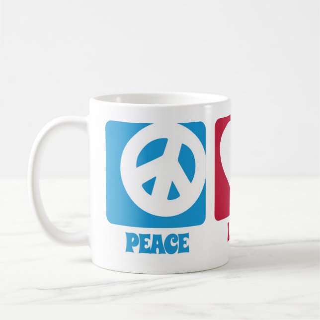 Tasse de bibliothèques d'amour de paix (Gauche)