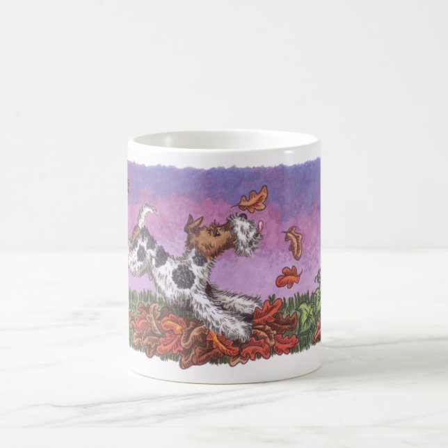 Tasse de blanc de l'automne 11oz de Fox de fil (Centre)