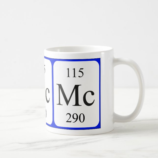 Tasse de blanc de l'élément 115 - Moscovium (Droite)