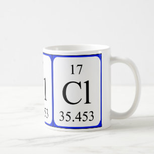 Tasse de blanc de l'élément 17 - chlore