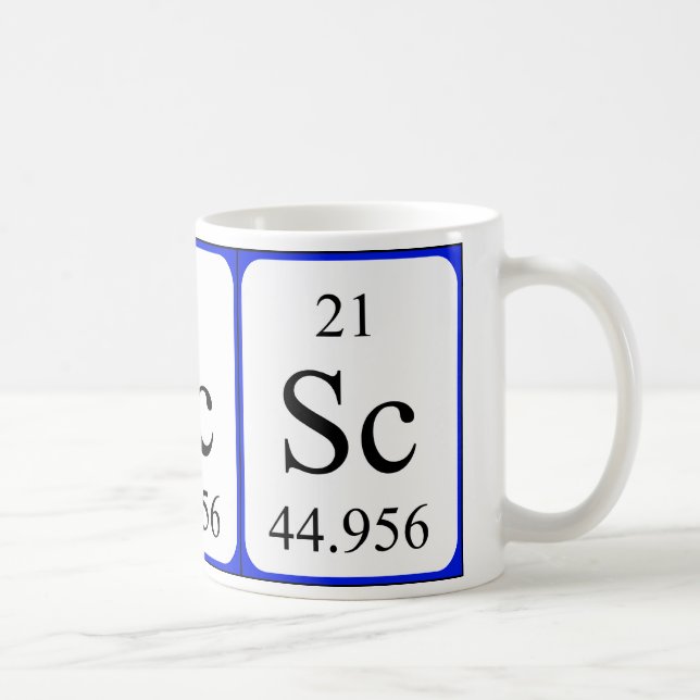 Tasse de blanc de l'élément 21 - scandium (Droite)