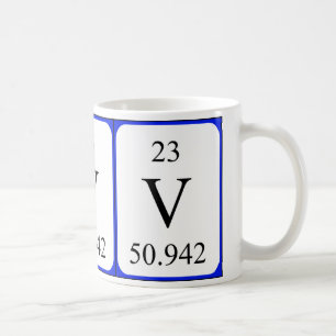 Tasse de blanc de l'élément 23 - vanadium