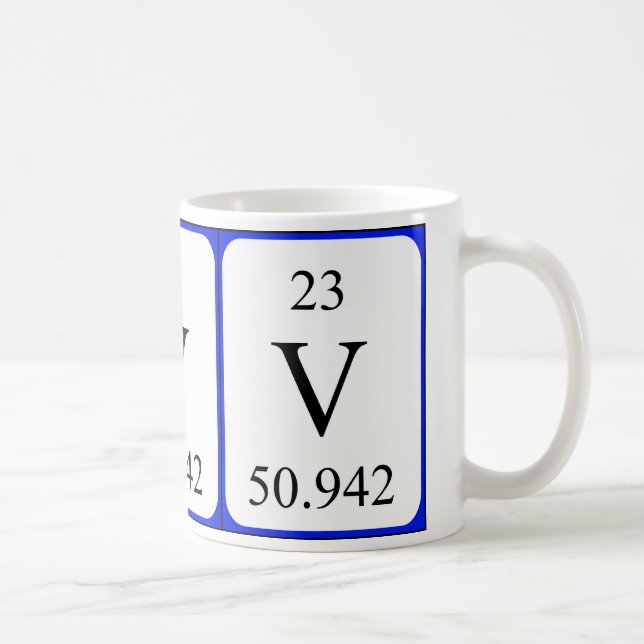 Tasse de blanc de l'élément 23 - vanadium (Droite)