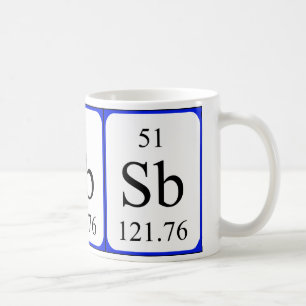 Tasse de blanc de l'élément 51 - antimoine
