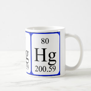 Tasse de blanc de l'élément 80 - Mercury