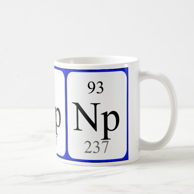 Tasse de blanc de l'élément 93 - neptunium (Droite)