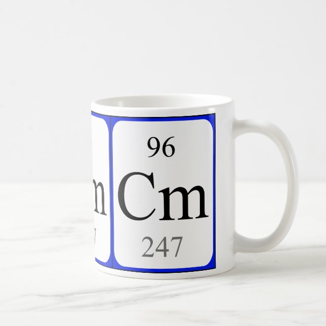 Tasse de blanc de l'élément 96 - curium (Droite)