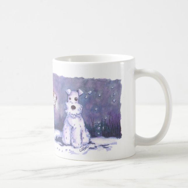 Tasse de blanc de l'hiver 11oz de Fox de fil (Droite)