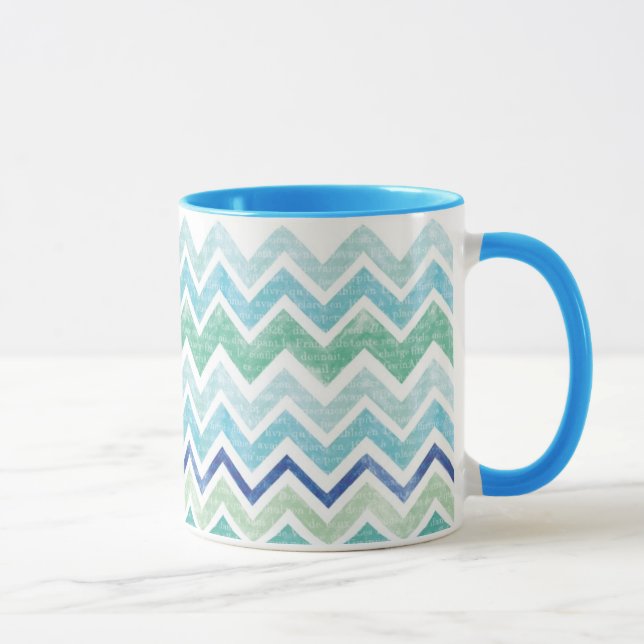 Tasse de bleu de Chevron (Droite)