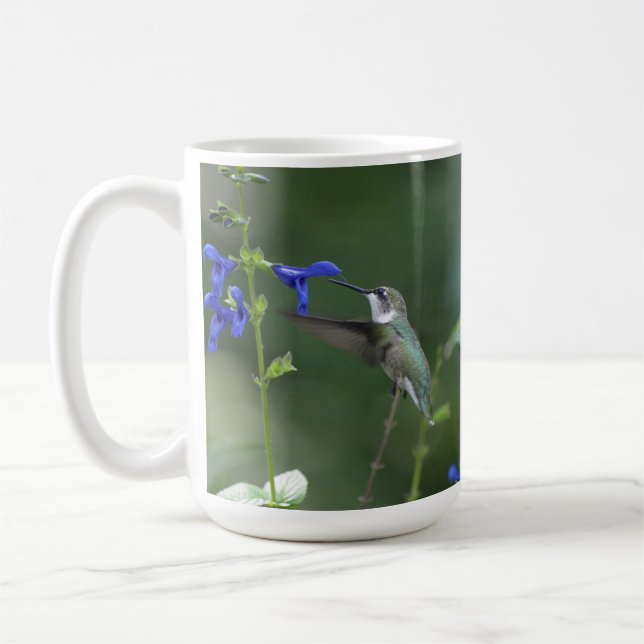 Tasse de bleu de saphir de salvia d'oiseau de (Gauche)
