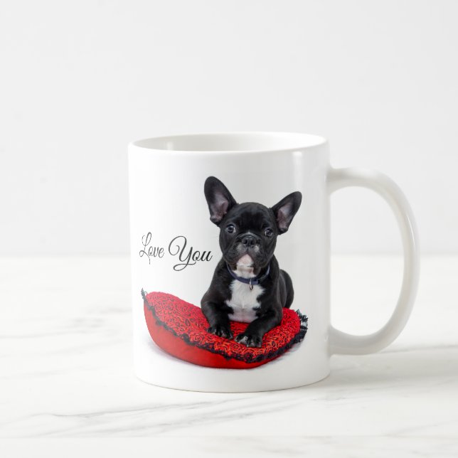 Tasse de bouledogue français je t'aime (Droite)