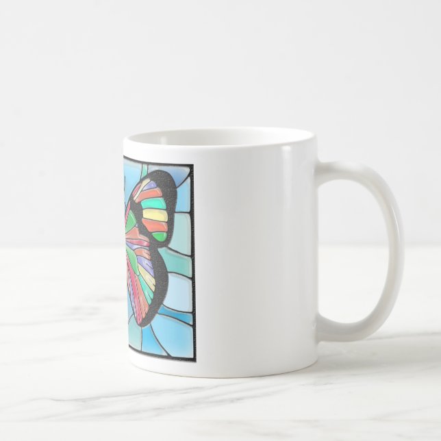 Tasse de Butterly de verre coloré (Droite)