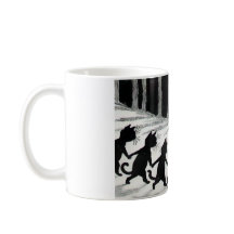 Tasse de cadeau de lune de chat noir