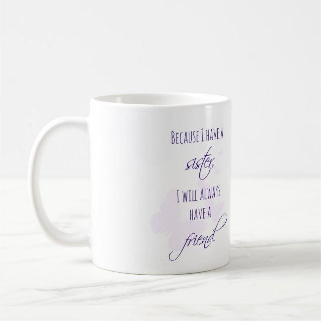 Tasse de cadeau de soeur avec le cadeau de (Gauche)