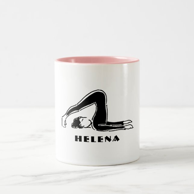 Tasse de cadeau personnalisée par pose de yoga (Centre)