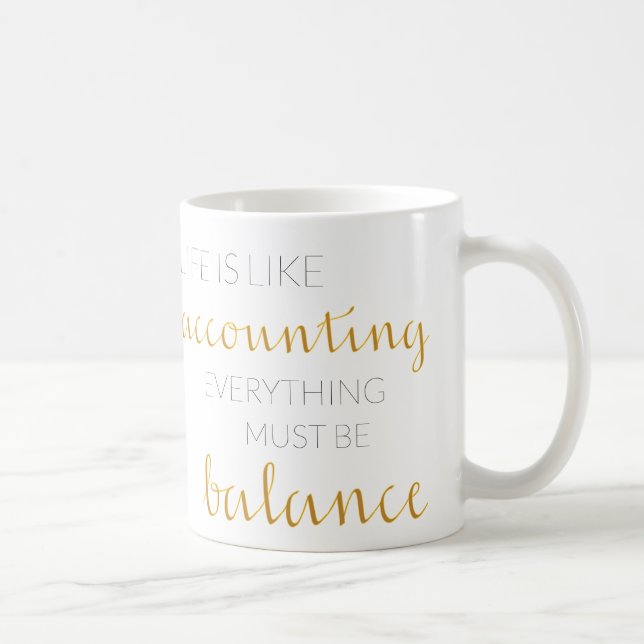 Tasse de cadeau pour le comptable avec l'alphabet (Droite)