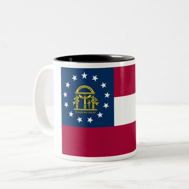 Tasse de café à deux tons de drapeau d'état de la (Devant gauche)