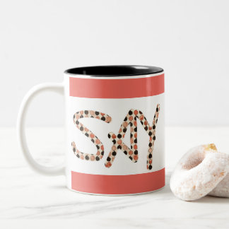 Tasse de café à deux tons "dites amour"